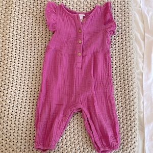 Cat & Jack pink gauze jumpsuit